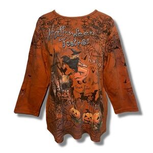 Y2K Cotton Halloween 3/4 Sleeve Top
